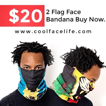 Flag Face Soca Bandana 2 for $20