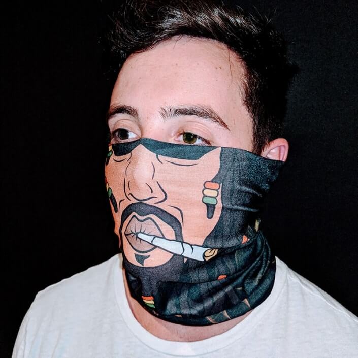 Spliff Mask Rasta Spliff Flag Face Bandana - Cool Face Soca Flag Mask Bandanas