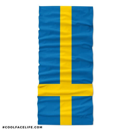 Flag of Sweden Adult Size Face Mask - Name Tag Wizard